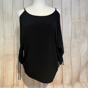 Michael Kors Black Cold Shoulder Chains Too Size M Preowned